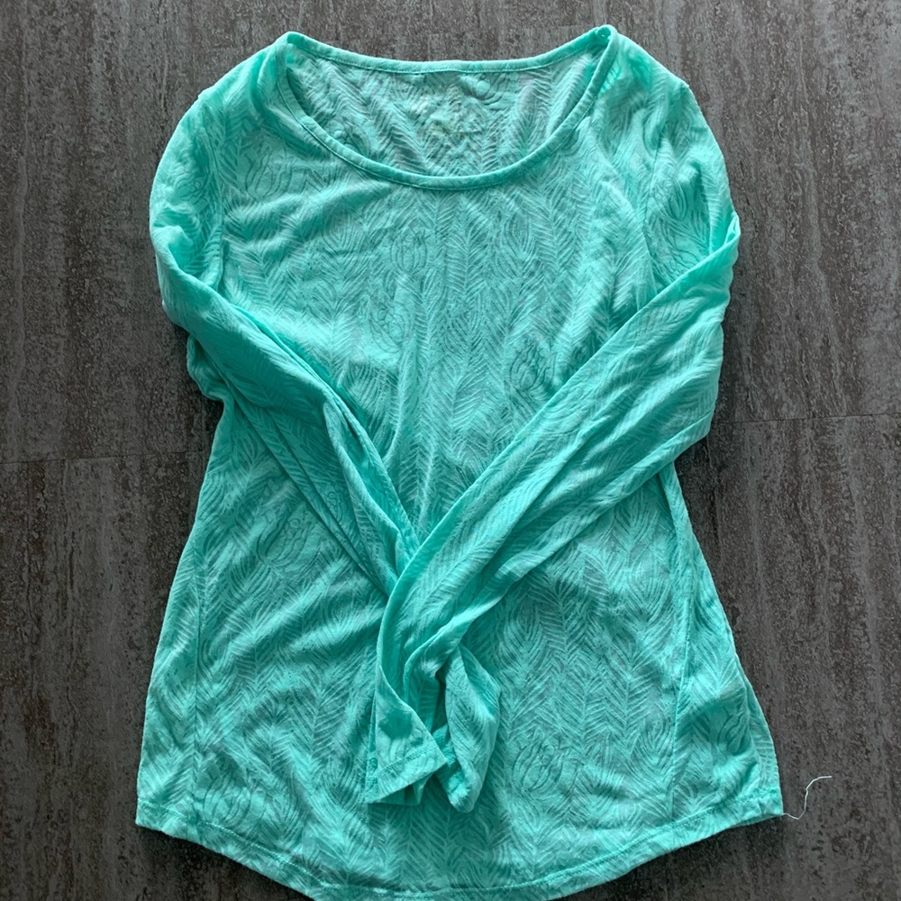 Teal Feather and rose top